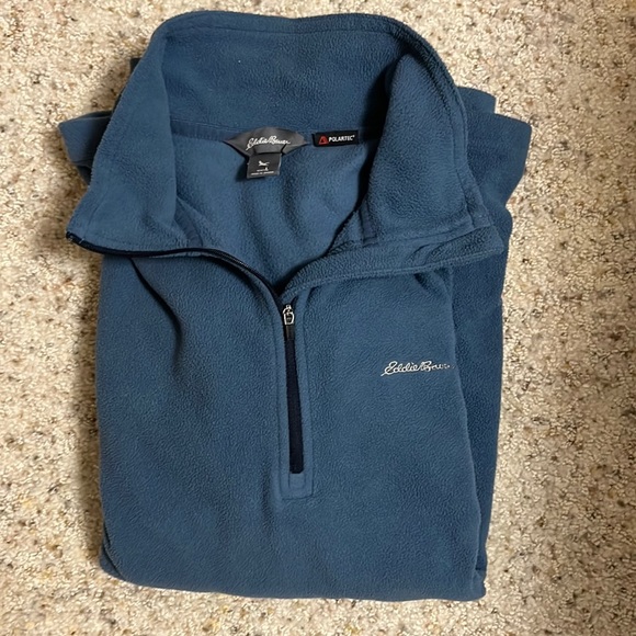 Eddie Bauer Other - ✅ EDDIE BAUER x POLARTEC Long Sleeve Quarter Zip Warm Fleece Jacket Size L Blue